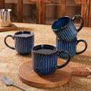famiware Coffee Mugs Set of 4, Starlight 11 oz Mug Cup Set with Handle for Coffee, Tea, Cocoa, Milk - Ceramic Stoneware Mug Set, Nebulas Blue by CozyNest Decor