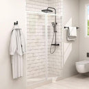 Angle Simple Bathroom Towel Hooks, Stainless Steel Robe Coat Hooks for Wall, Matte Black, 2 Pack by CozyNest Decor