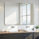 Bathroom Mirror 55" x 36", Large Rectangle Wall Mirror, Silver Metal Frame Wall Mounted Mirrors for Bathroom, Vanity, Bedroom, Entryway Decor(Horizontal/Vertical) by CozyNest Decor