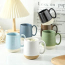 Hasense Stoneware Coffee Mugs Set of 6, 15 Oz Large Coffee Cups with Handle, Tea Mugs for Men and Women, Modern Coffee Mug for Cappuccino, Milk, Cocoa, Microwave & Dishwasher Safe, Green by CozyNest Decor