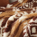 CASAAGUSTO Boho Sherpa Throw Blanket, Aztec, Ultra Soft, Warm, Cozy, Plush, Thick Fleece Bohemian Throw Blanket for Couch, Bed, Sofa (Terracotta 50 * 60 Inch) by CozyNest Decor