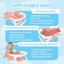 BEBELEH™ Collapsible Baby Bathtub with Thermometer – Bathtub + Baby tub Sling + Newborn Sling – Baby Bathtub Newborn to Toddler 0-24 Months – The Ultimate Baby Bath tub! (with Thermometer,Pink) by TinyTreasures Baby Boutique