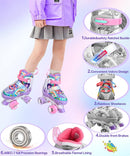 4-Pejiijar Rainbow Unicorn Kids Roller Skates for Girls Toddler Ages 2-4 5-8 8-12,Adjustable Roller Shoes with Luminous Wheels for Birthday Xmas Gifts by TinyTreasures Baby Boutique
