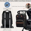 Diaper Bag Backpack for Women with Changing Pad, Baby Bag with Insulated Pockets Multifunctional Diaper Bags For Baby Girl Boy Waterproof Baby Bags For Boys Girls Maternity Bag Black by TinyTreasures Baby Boutique