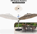 PURPLE LEAF 11ft Solar powered LED Patio Umbrella Outdoor Round Umbrellas Large Cantilever Umbrella with LED lights Windproof Offset Umbrellas Heavy Duty for Garden Deck Pool Patio, Beige by GreenHaven Gardens