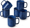 vancasso STARRY Coffee Mugs Set, 16 oz Ceramic Coffee Cups for Americano Hot Tea Iced Coffee Cold Brew Cocoa Milk Stoneware Mugs Set of 6, Dishwasher & Microwave Safe, Blue by CozyNest Decor