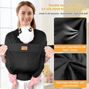 Baby Wraps Carrier Sling, Baby Carrier for Newborns and Toddlers,Skin-Friendly and Soft Front Baby Carrier Wrap Perfect Baby Gifts (Black, Mesh) by TinyTreasures Baby Boutique