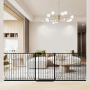 WAOWAO Baby Gate 85.83-95.24" Extra Wide Pressure Mounted Walk Through Swing Auto Close Safety Black Metal Toddler Kids Child Dog Pet Puppy for Stairs,Doorways,Kitchen by TinyTreasures Baby Boutique