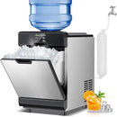 Nugget Ice Maker Countertop, 80Lbs/24H with 20LBS Ice Basket - Dual Water Inlet (Tap/Bottle), Self-Cleaning Stainless Steel Pellet Ice Machine, Chewable Ice Dispenser for Home, Kitchen, Office by CozyNest Decor