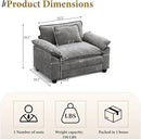 URRED Modular Sectional Sofa Comfy Cloud Couch, Modern Chenille Sofa Sleeper Deep Seat Couches with Ottoman/Pillows for Living Room (Gray, 53'') by CozyNest Decor