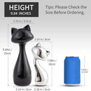 Ceramic Cat Statue Set, Black & Silver Cute Home Decor Figurines, Lucky Cats Desk Accessories for Cat Lovers, Memorial Cats Themed, Modern Collectible Decor for Bookshelf, Living Room by CozyNest Decor
