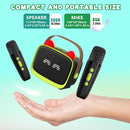 Mgaolo Upgraded Mini Karaoke Machine Toy for Kids, Portable Bluetooth Speaker with 2 Wireless Mics, Emoji & Colorful LED Lights, Home Travel & Party Play Gifts for Boys Girls (Green) by TinyTreasures Baby Boutique
