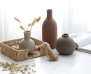 Ceramic Vase Set of 3, Vases Home Decor Rustic Farmhouse Decorative Vase Pottery Vases for Bouquet Pampas Grass Dried Fresh Flowers, Table Living Room Kitchen Bedroom Bathroom - Brown by CozyNest Decor