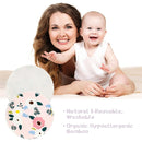 Sosation 30 Pcs Reusable Breast Pads Bamboo Nursing Pads with Wet and Laundry Bag Floral Nipple Favor Breastfeeding Mom Gift(Fresh Pattern) by TinyTreasures Baby Boutique