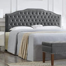24KF Upholstered Button Tufted King Size Headboard with Nailhead Trim, Soft Velvet Fabric Headboard King/Cal King Size -Dark Gray by CozyNest Decor