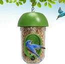 LONA Bird Feeders for Outdoors, Tube Feeder Weatherproof with Multiple Hanging Methods, Wild Bird Feeding Silo for Outside, 1 Port by CozyNest Decor