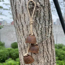 2pc Rustic Charm Bell - Handmade Hemp Rope Wind Chimes Hanging Decoration, Distressed Finish Cow Bell with Jute Hanging Rope, Perfect for Front Door, Outdoor, Window, and Home Decor, by CozyNest Decor