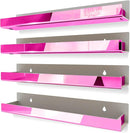 4 Pack 15 Inch Pink Reflective Acrylic Shelves, Pink Floating Shelves, Modern Sunglasses Essential Oil Picture Ledge Display Toy Storage Shelf by TinyTreasures Baby Boutique