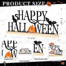 COCHIE Metal Happy Halloween Sign, Black Halloween Decorations for Home, Office, Shelf, Mantel, Indoor, Jack-o-lantern Decoration, Spooky Cat Bat Decor (Halloween) by CozyNest Decor