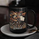 Personalized Lion Lover Cup with Vibrant Floral, Custom Name Coffee Mug 11oz or 15oz, Custom Nature Inspired Ceramic Cup, Artistic Lion Black Coffee Mug, Gifts for Women, Men by CozyNest Decor