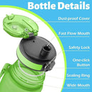 OLDLEY 25 oz Water Bottle, Motivational Water Bottle with Time Marker, Sports Water Bottle With Strap, Leakproof & BPA Free Large Water Bottles for School, Gym, Travel, Outdoor, Tritan,Green&Blue by CozyNest Decor