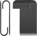 Rebar Stakes 12 Inch 20 Pack J Hook Ground Stakes Heavy Duty Chain Link Fence Stakes Galvanized Anchors Metal Tent Stakes for Wire Fencing Concrete Forming Trampolines Camping Canopies Shed Swing by CozyNest Decor