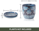 Ceramic Planter Pot, 5in, Reactive Glaze Blue, Indoor Outdoor Usage, with Drainage Hole and Saucer by GreenHaven Gardens