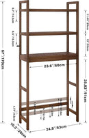 SMIBUY Bathroom Storage Shelf, Bamboo Over-The-Toilet Organizer Rack, Freestanding Toilet Space Saver with 3-Tier Adjustable Shelves (Walnut) by CozyNest Decor