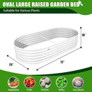 A ANLEOLIFE 6X2X1.5 ft Galvanized Raised Garden Beds Outdoor, Oval Round Metal Planter Box for Planting Vegetables Flowers Herb, Anti-Rust & Easy-Setup, Antique White by GreenHaven Gardens