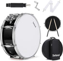 Snare Drum Kit, 14" x 5.5" Marching Snare Drum + Storage Padded Bag + Silent Mute Pad + Pair Of 5A Drumsticks + Drums Key, Portable Drums Hardware Set for Adults Kids Student Beginners (Black) by TinyTreasures Baby Boutique