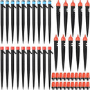 50 Pcs Drip Irrigation Emitters for 1/4" Drip Irrigation Tubing Adjustable Plant Watering Misting System Includes Nozzles/Sprinklers/Emitter Streams for Garden Yard Lawn Outdoors by GreenHaven Gardens
