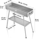 Charcoal Grills Commercial Quality Portable Multiple Size Hibachi BBQ Lamb Skewer Folded Camping Barbecue Grill for Garden Backyard Party Picnic Travel Outdoor Cooking Use(31.6x10.3x5.1 inch) by GreenHaven Gardens