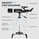 Telescope for Adults & Beginner Astronomers - 80mm Aperture 600mm Fully Multi-Coated High Transmission Coatings with AZ Mount Tripod Phone Adapter, Carrying Bag, Wireless Control. by TinyTreasures Baby Boutique