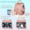Jeryswet Baby Diaper Bags with Changing Station, Waterproof Large Capacity Diaper Bag Backpack for Moms Dads with USB Charging Port and Stroller Straps, Baby Shower Gifts, Pink by TinyTreasures Baby Boutique