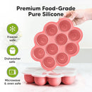 KeaBabies Silicone Food Freezer Trays with Lid, 2oz x 10 Pods Baby Food Storage Containers, Easy Puree Meal Prep, Breast Milk Silicone Freezer Molds, Dishwasher,Microwave Safe,BPA-Free(Blossom) by TinyTreasures Baby Boutique
