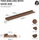 47.2 Inches Long Floating Shelves, 2 Set Farmhouse Wall Shelf for Bedroom, Nursery Book Shelf with Lip, Picture Ledge Shelf for Living Room, Bathroom, Kitchen - Walnut by TinyTreasures Baby Boutique