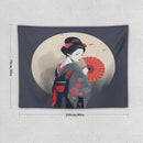 Japanese Woman Geisha Tapestry Asian Red Cherry Blossom Red Sun Traditional Kimono Folk Tapestries Home Decor for Living Room Bedroom Apartment Farmhouse Dorm 40"x30" by CozyNest Decor