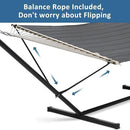 SUNCREAT 2 Person Hammock with Stand, Heavy Duty Portable Hammocks, 475 lbs Capacity, Dark Grey by GreenHaven Gardens