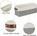 DULLEMELO Small Storage Baskets 15"x6"x5.5", Fabric Storage Bins for Toilet Tank Top [2 Pack], Back of The Toilet Basket (White&Grey) by TinyTreasures Baby Boutique