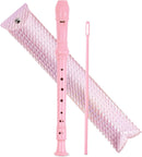 Recorder Instrument for Beginner Adults,8-Hole Soprano Descant Recorder Music Flute with with Cleaning Rod & Leather Case For Home Entertainment(2-Flash Woven Pink2) by TinyTreasures Baby Boutique