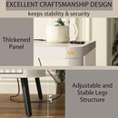 Nightstand Set of 2 with Charging Station, 24" End Table Side Table with Open Shelf, Modern Large Wood Fluted Bedside Cabinet for Bedroom, Living Room, White by CozyNest Decor