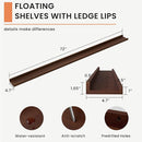 Picture Ledge Shelf, 72 inch Solid Ash Wood Floating Shelves Set of 2, Picture Ledge Photo Ledge Wall Mounted for Living Room Kids' Room Bedroom, Color Walnut by TinyTreasures Baby Boutique