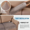 H.VERSAILTEX Velvet Stretch Couch Cushion Cover Plush Cushion Slipcover for Chair Cushion Furniture Protector Seat Cushion Sofa Cover (1 Piece Armchair Cushion Covers, Taupe Striped) by CozyNest Decor