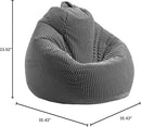 LPMOERA Bean Bag Chairs for Kids/Teen with Memory Foam Filling Bean Bag Sofa with Soft Corduroy Fabric BeanBag Chair for Living Room Bedroom College Dorm Reading Chair Dark Gray by TinyTreasures Baby Boutique