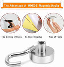 MIKEDE Magnetic Hooks Heavy Duty, 28Lbs Neodymium Magnets with Hooks for Refrigerator, 10Pcs Strong Cruise Hooks for Hanging, Magnetic Hanger for Grill, Toolbox, Storage by CozyNest Decor