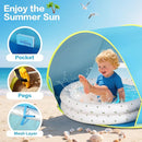 Baby Beach Tent Canopy: with Inflatable Kiddie Swimming Pool Toys - UPF50+ UV Protection Pop Up Sun Shelter Tent & Small Pool - Beach Essentials for Infant Toddlers by TinyTreasures Baby Boutique
