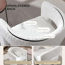 White Boucle Dining Chairs Set of 6, Modern Barrel Dining Room Chairs Upholstered Faux Fur Accent Chair with Arms and Round Back for Living Room Kitchen Armchair No Assembly Needed by CozyNest Decor
