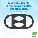 Dr. Brown’s® Milestones™ 100% Silicone Baby Bottle Handles, Narrow, Black, 2 Pack, 4m+ by TinyTreasures Baby Boutique