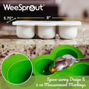 WeeSprout Silicone Freezer Tray with Clip on Lid Perfect Food Storage Container for Homemade Baby Food, Vegetable, Fruit Purees, and Breast Milk (Bright Pink, Six 3 Ounce Sections) by TinyTreasures Baby Boutique