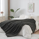 NEWCOSPLAY Faux Fur Twin Blanket Grey Bubble Blanket Thick Warm Soft for Couch Sofa Bed 550GSM (Grey, Twin(60"x80")) by CozyNest Decor